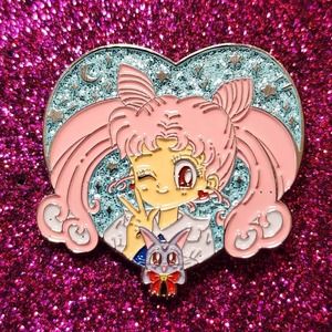 3/$20 Chibiusa & Diana Glitter Heart Sailor MoonEnamel Pin
